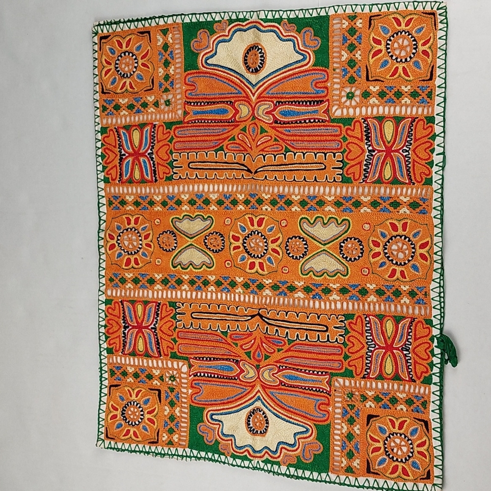 Embroidered Yellow Green Orange SouthWest Aztec Style Pillow Cover Case